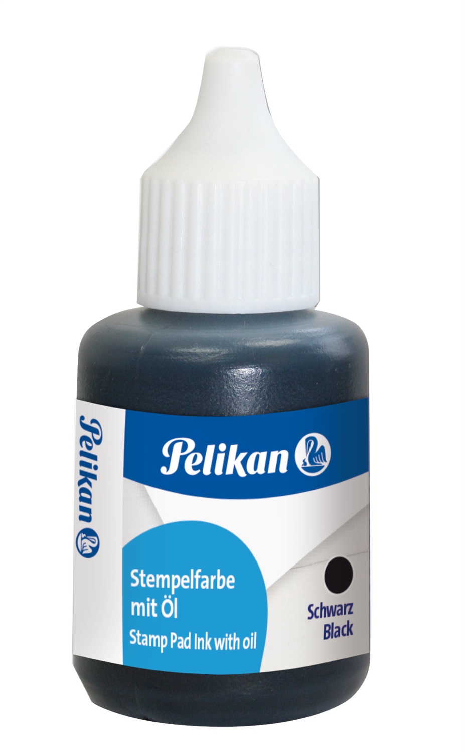 Pelikan Inchiostro con Olio per Timbri in Metallo - Nero - 30 ml - Flacone con Distributore Incorporato