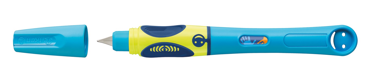 Pelikan Griffix Penna Stilografica Ergonomica Blu con Cartuccia - Sistema di Apprendimento a 4 Livelli