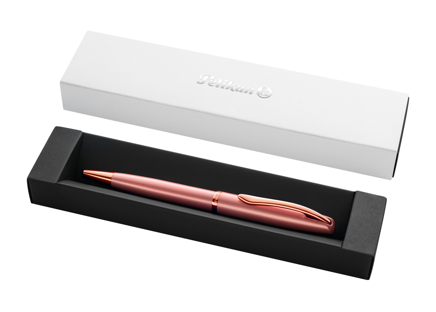 Pelikan Penna a Sfera Jazz Noble Elegance Rose - Punta Media M, Inchiostro Blu, Meccanismo a Rotazione, Design Elegante con Astuccio Regalo