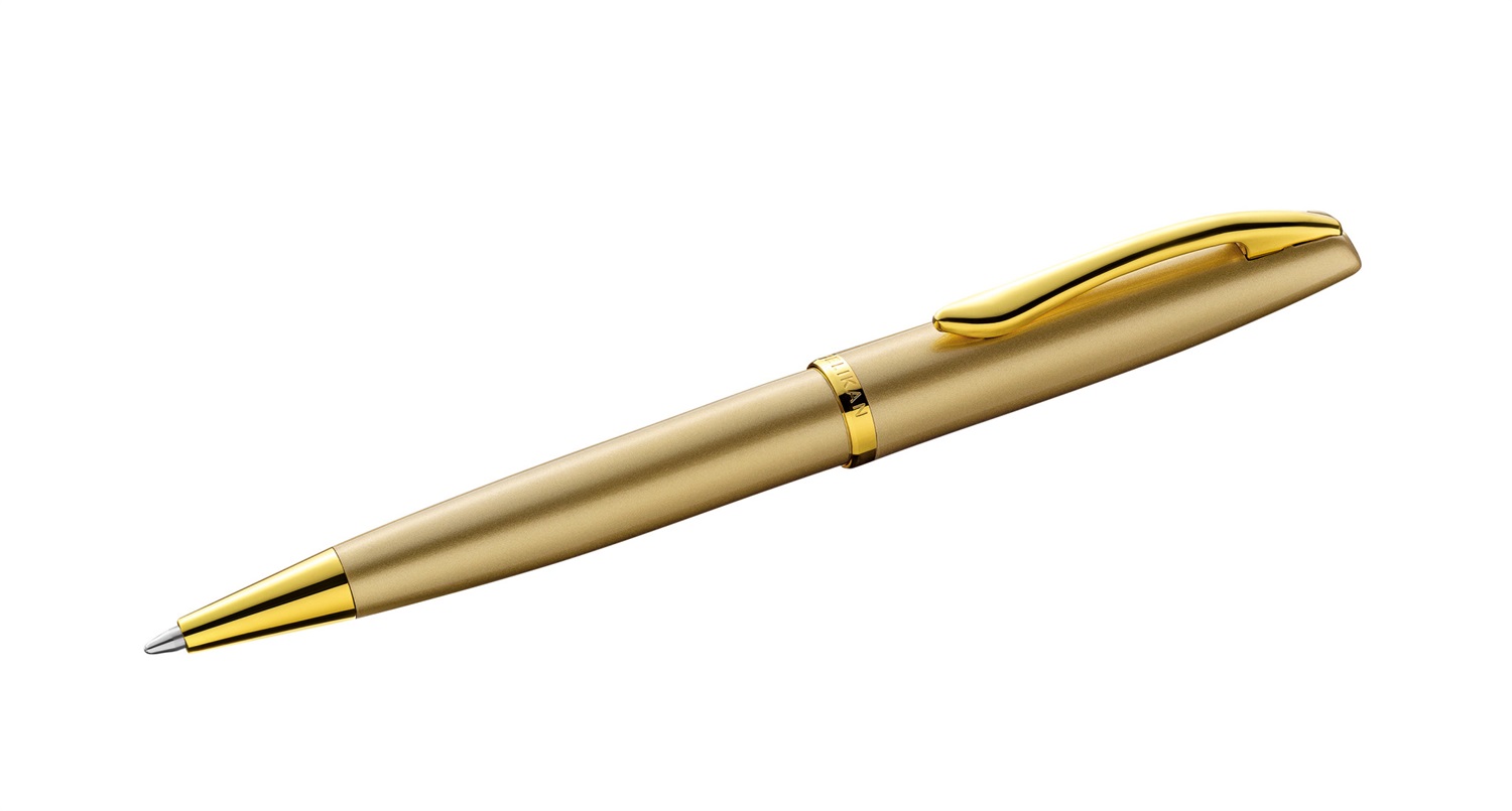 Pelikan Jazz Noble Elegance Penna a Sfera Retrattile Gold Punta Media Inchiostro Blu con Astuccio Regalo