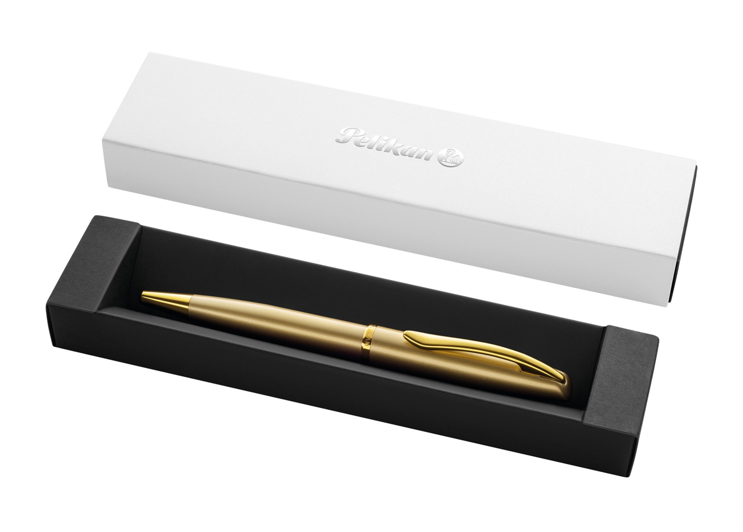 Pelikan Jazz Noble Elegance Penna a Sfera Retrattile Gold Punta Media Inchiostro Blu con Astuccio Regalo