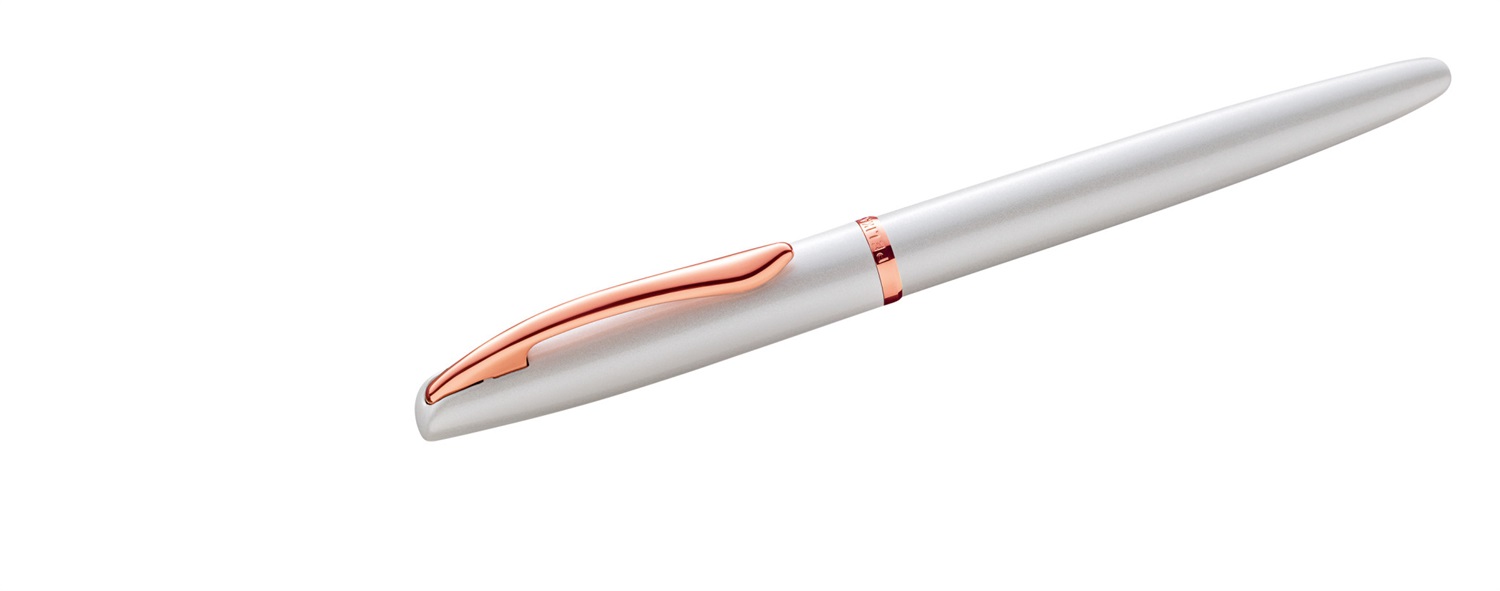 Pelikan Stilografica Jazz Noble Elegance Pearl - Metallo, Tratto 1,0mm, Clip Elastica, Pennino in Acciaio Lucidato, Elegante Astuccio Regalo