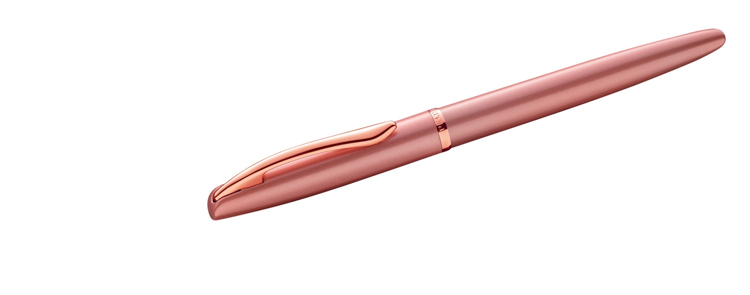 Pelikan Jazz Noble Elegance Stilografica Rosa in Metallo con Pennino in Acciaio, Tratto 1,0 mm, Clip Elastica e Astuccio Regalo