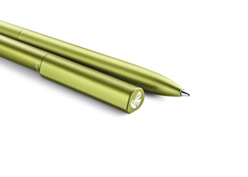 Pelikan Penna a Sfera Ineo Elements Verde - Punta M, Inchiostro Blu Ricaricabile, Design Minimalista con Astuccio in Metallo