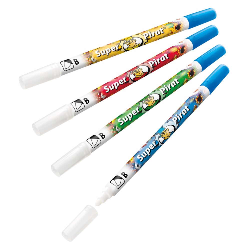 Pelikan Super Pirat 850 Correttore a Penna Punta Larga B - Cancella Inchiostro Stilografico Blu Royal - Confezione da 50 Pezzi