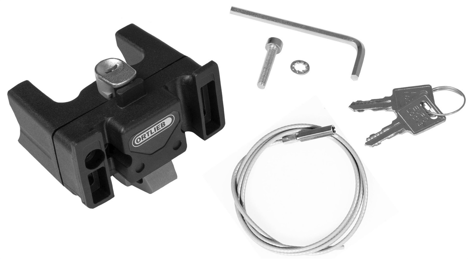 Ortlieb Set di Montaggio per Manubrio con Lucchetto - Compatibile con Borse Ultimate 6 e Altri Modelli