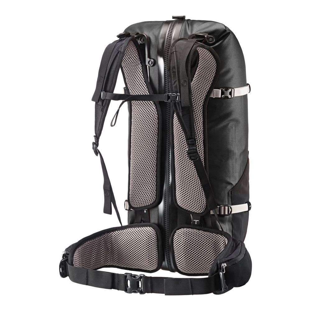 Ortlieb Atrack 45L Zaino Impermeabile Nero - Si apre come una borsa da viaggio per avventure outdoor