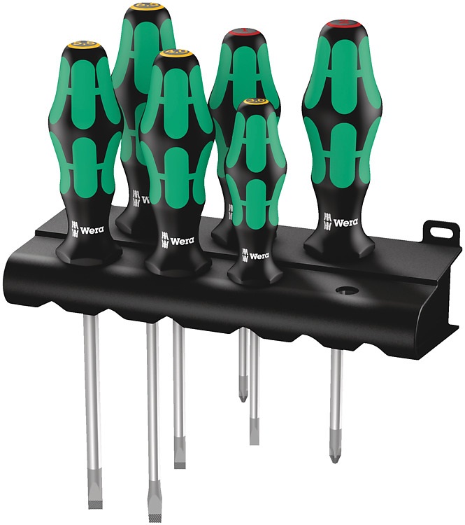 Wera Kraftform Plus 334/6 - Set di 6 Giraviti Ergonomici con Impugnatura Multicomponente