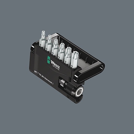 Wera Bit-Check 7 TORX BO Universal 1 - Set di 7 punte Torx con supporto universale e mandrino a cambio rapido