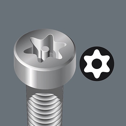 Wera Bit-Check 7 TORX BO Universal 1 - Set di 7 punte Torx con supporto universale e mandrino a cambio rapido