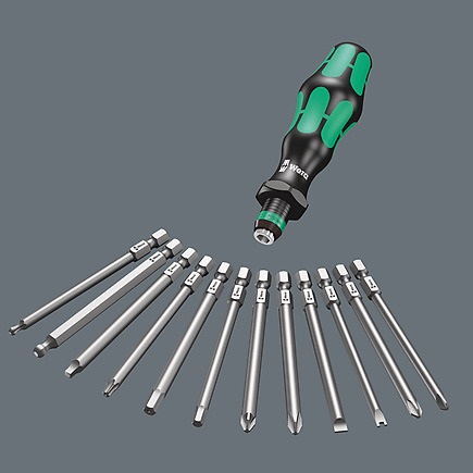 Wera Kraftform Kompakt 60 - Set di 17 cacciaviti con Rapidaptor e impugnatura ergonomica