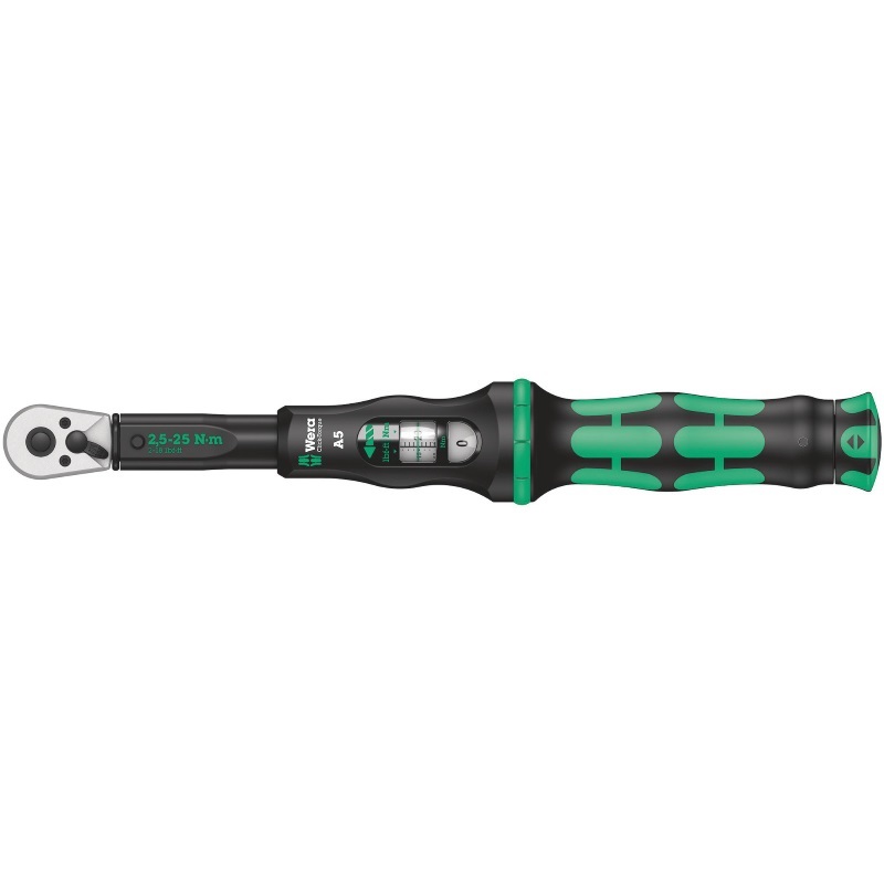 Wera Click-Torque A5 Chiave Dinamometrica 2.5-25 Nm con Cricchetto Reversibile e Meccanismo di Scatto Sonoro