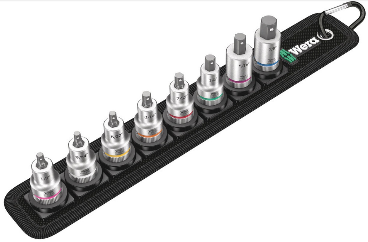 Wera Set di Bit Imperial 1 - 8 Pezzi con Supporto e Funzione di Tenuta per Viti