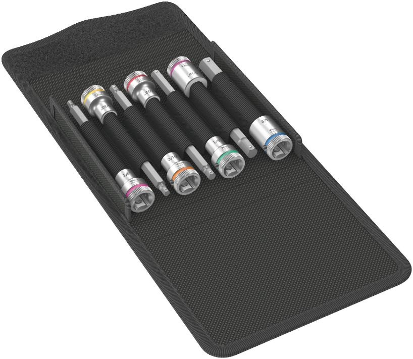 Wera Set di Bussole 8740B HF Imperial 1 Cyclop - 7 Pezzi con Funzione di Tenuta e Dispositivo di Ricerca
