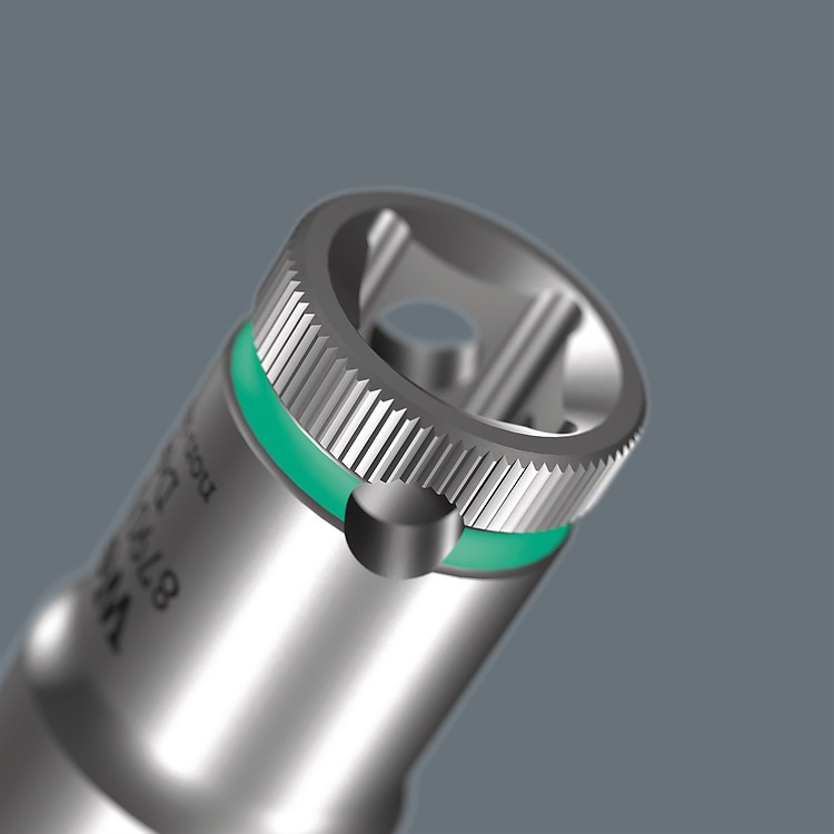 Wera Belt A Deep 1 - Set di 9 bussole con attacco da 1/4 Pollici su cinturino tessile robusto, meccanismo di rotazione per facile prelievo