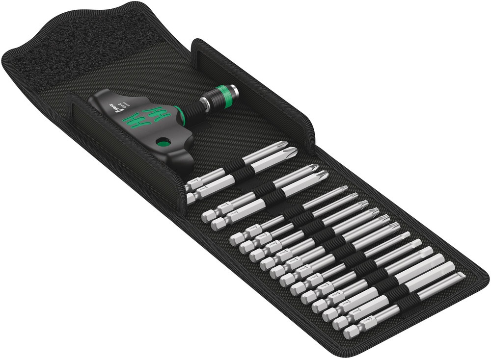 Wera Kraftform Kompakt 400 - Cacciavite con punte multiple, 17 pezzi, impugnatura ergonomica con portabit Rapidaptor