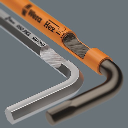 Wera Set di Chiavi Esagonali a L Imperial 9 pz - Acciaio, Hex-Plus, Design Ergonomico