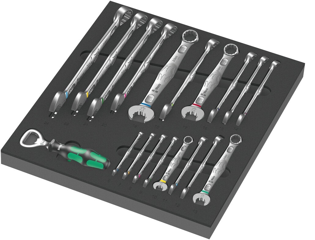 Wera 05150121001 Chiave Inglese Combinata in Acciaio Inossidabile - Misure da 6 a 24 mm - Colore Nero - 19 Pezzi