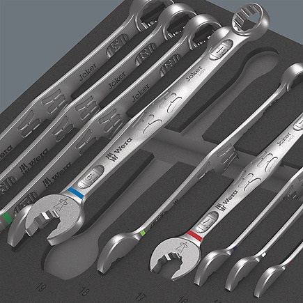 Wera 05150121001 Chiave Inglese Combinata in Acciaio Inossidabile - Misure da 6 a 24 mm - Colore Nero - 19 Pezzi