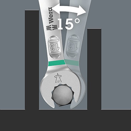 Wera 05150121001 Chiave Inglese Combinata in Acciaio Inossidabile - Misure da 6 a 24 mm - Colore Nero - 19 Pezzi