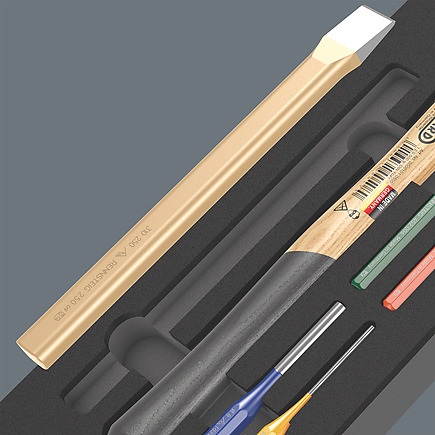 Wera 9782 Set di Martelli 6 Pezzi con Inserto in Schiuma Termoformata Multicolore