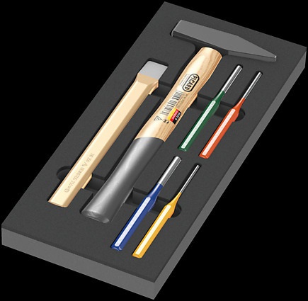 Wera 9782 Set di Martelli 6 Pezzi con Inserto in Schiuma Termoformata Multicolore