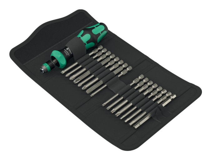 Wera Kraftform Kompakt 60 RA-R 1 - Set di 17 pezzi con cricchetto integrato e meccanismo innovativo per avvitamento rapido