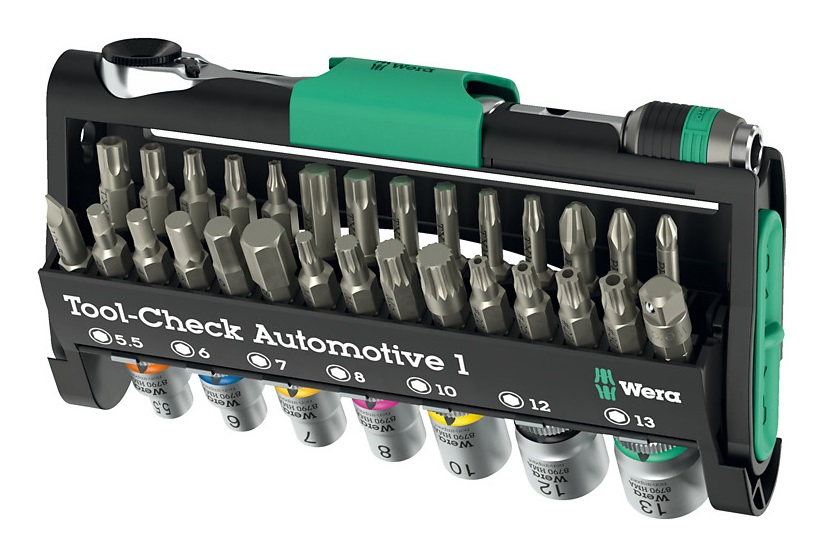 Wera Tool-Check Automotive 1 - Set di utensili da 38 pezzi per avvitatura manuale e elettrica