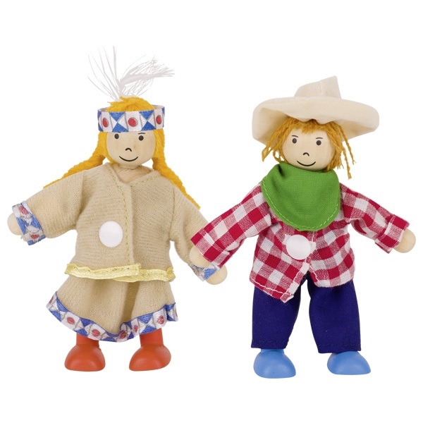 Goki Baule dei Vestiti - Gioco di Vestire con Marionette Birte e Ben, 2 Personaggi Flessibili, Medium, Cod. 51557