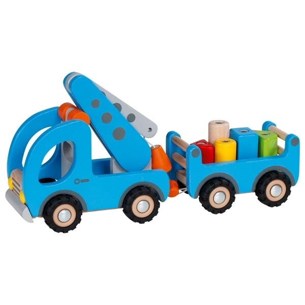 Goki 55875 Camion Gru con Rimorchio - Multicolore, Giochi di Azione e Riflessi