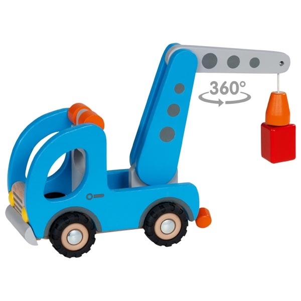 Goki 55875 Camion Gru con Rimorchio - Multicolore, Giochi di Azione e Riflessi
