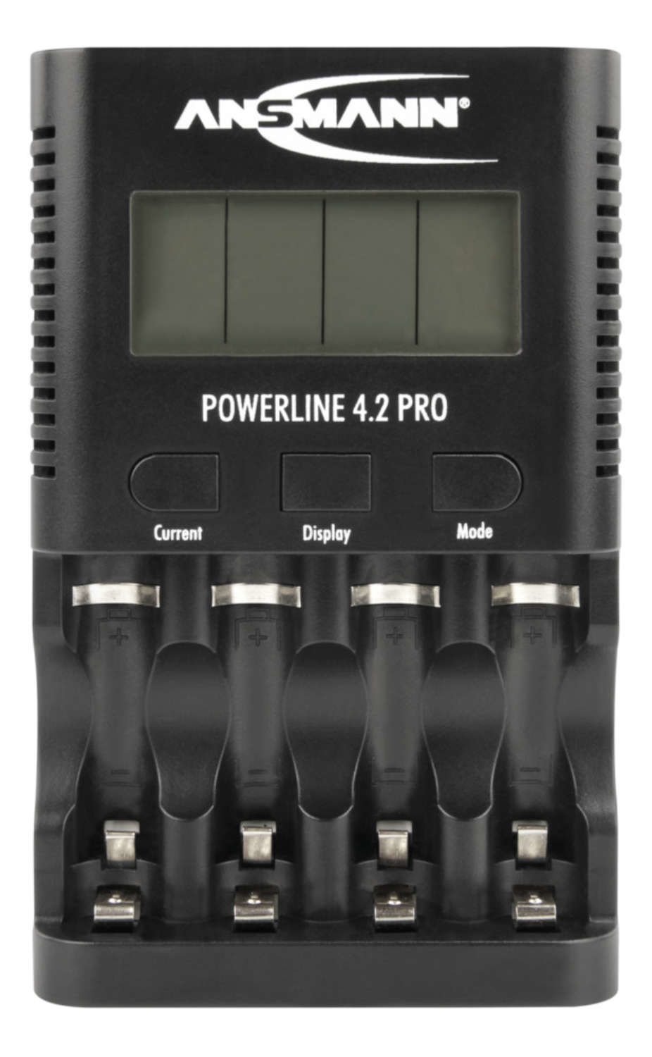 ANSMANN Powerline 4.2 Pro Caricabatterie per 4 batterie AA/AAA NiMH con 5 programmi di ricarica e spegnimento automatico