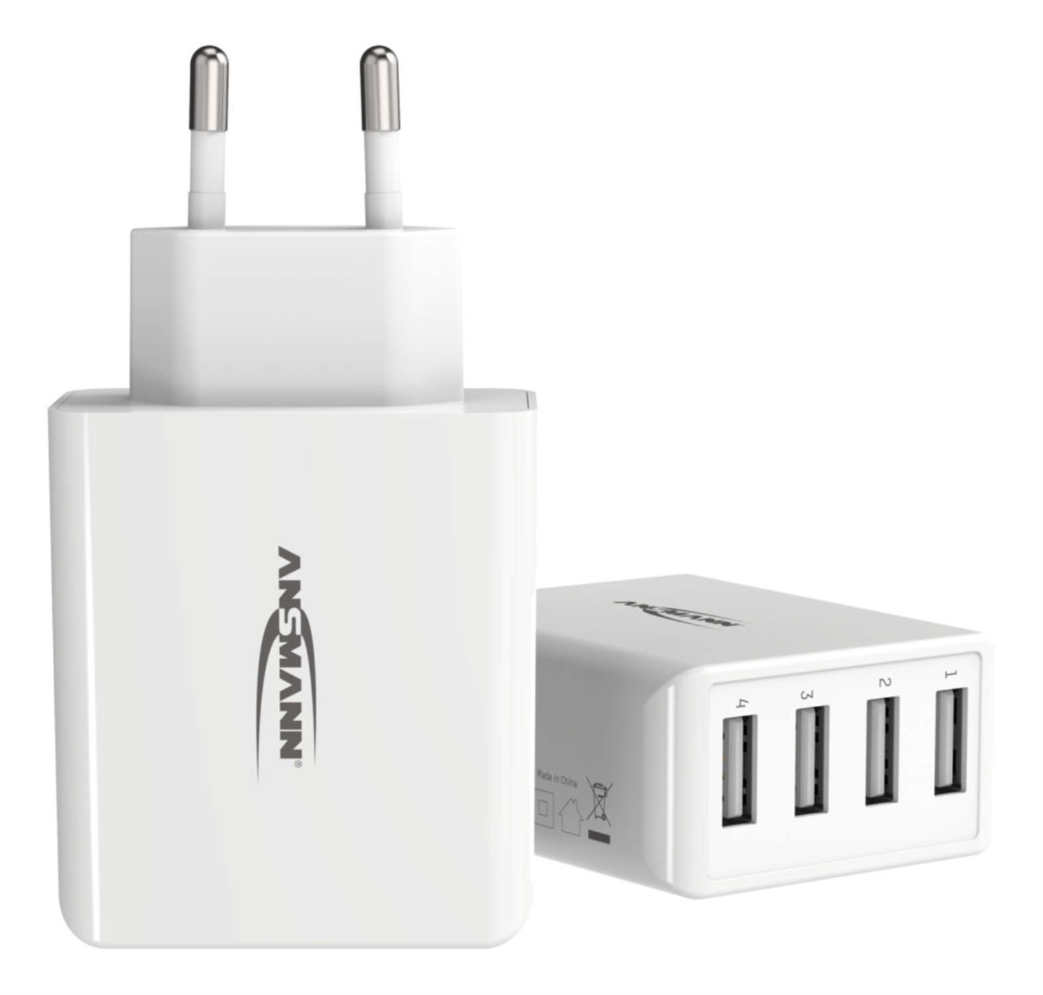 Ansmann HC430 Alimentatore da rete Bianco 4xUSB 3000mA con Controllo Intelligente della Carica