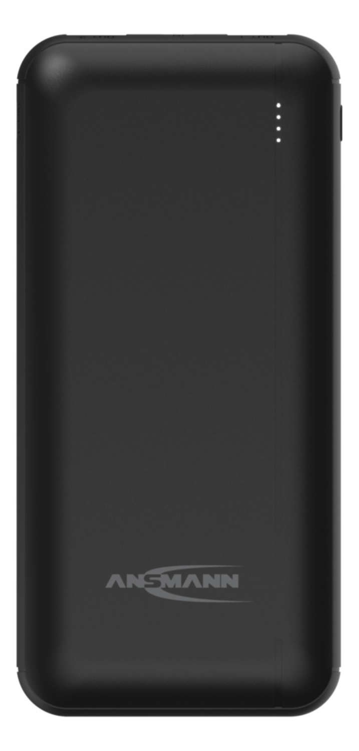 Ansmann Powerbank 20000 mAh - Batteria esterna con doppia porta USB, indicatore di carica LED, compatibile con smartphone