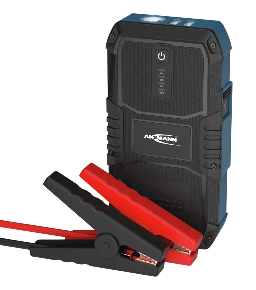 Ansmann Jump Starter 10.0 - Banco di avviamento 1500 A per veicoli a 12V con torcia LED e power bank