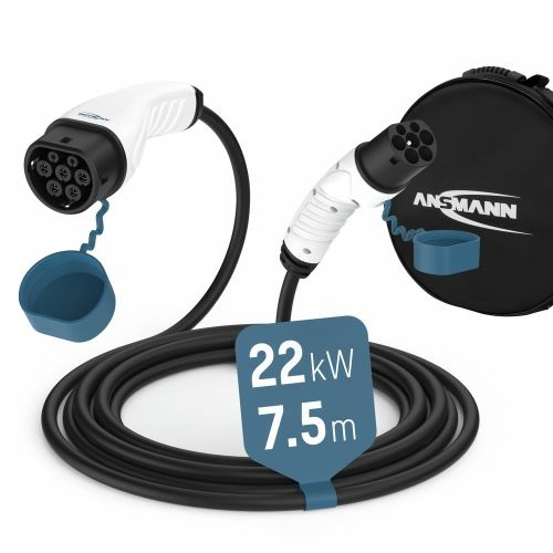 ANSMANN Cavo di ricarica Tipo 2 11 kW lungo 7,5 m per veicoli elettrici e ibridi - Modalità 3, alimentazione trifase