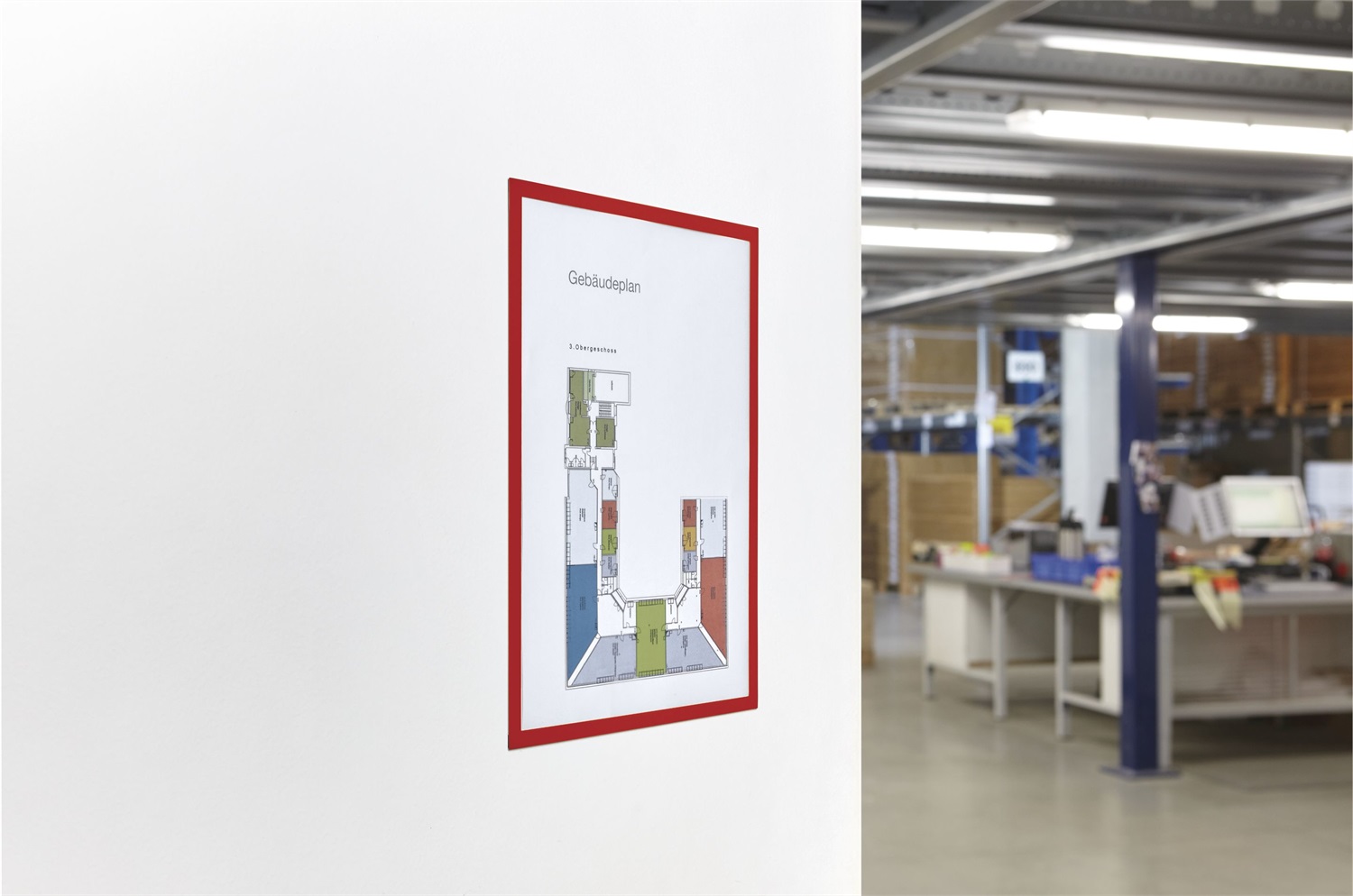 Magnetoplan Magnetofix - Cornice magnetica autoadesiva A4, 5 pezzi, impermeabile, porta documenti magnetico, pieghevole, colore rosso