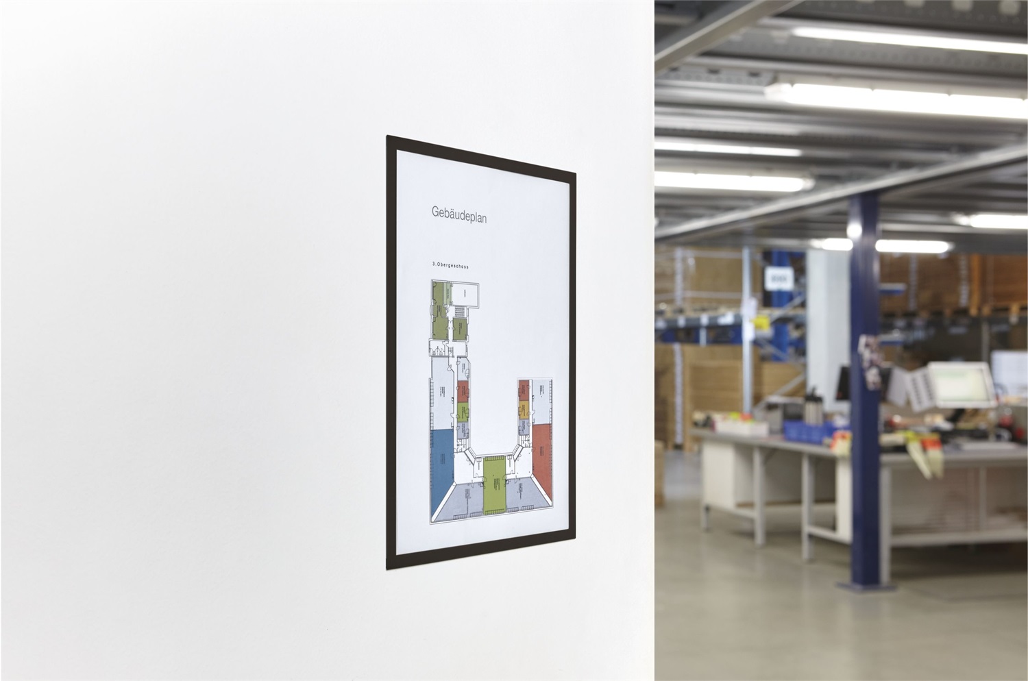 Magnetoplan 1130312 Cornice Magnetica Magnetofix A4 Nero - 5 Pezzi, Utilizzabile Verticale e Orizzontale, Facile Sostituzione