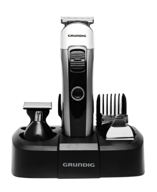 Grundig GMS3240 Tagliacapelli Nero e Argento con Rifinitore per Barba, Orecchio e Naso, Display LED, Batteria agli Ioni di Litio, 50 min di Autonomia