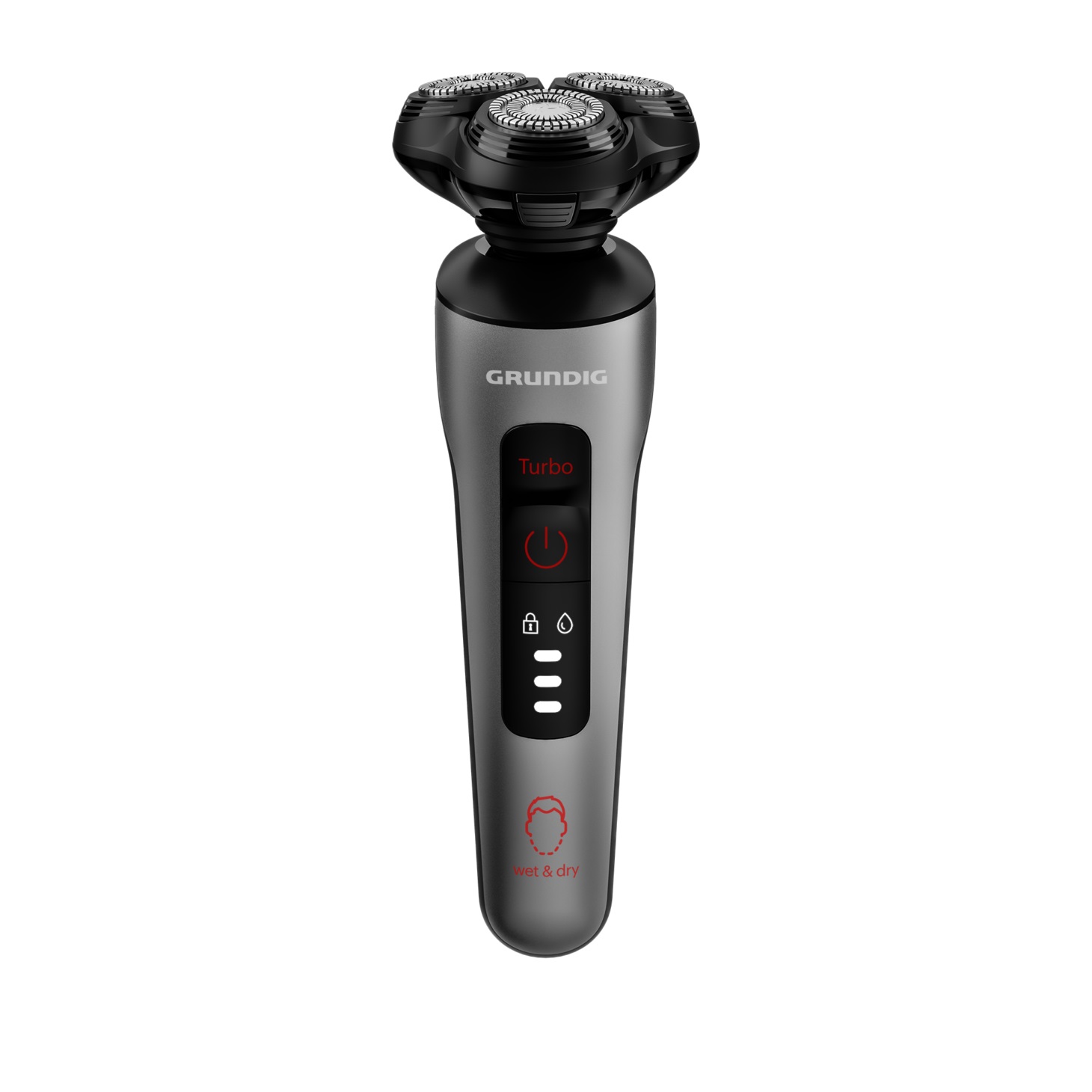 Grundig MS 8130 CA/Batteria Bagnato e secco Nero, Grigio, Rosso