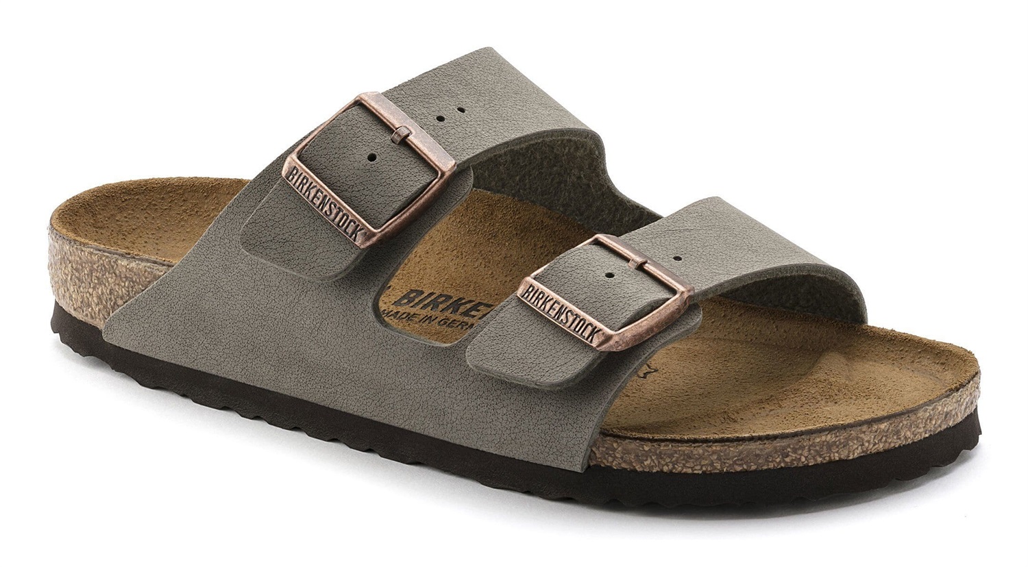 Birkenstock Arizona Sandali Unisex-Adulto Grigio con Tomaia in Birko-Flor e Plantare Anatomico