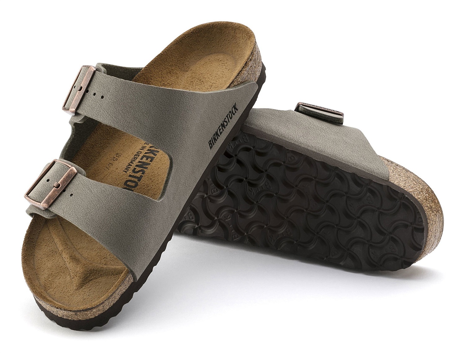 Birkenstock Arizona - Sandali Unisex-Adulto Beige con Plantare Anatomico in Sughero e Lattice, Taglia 44