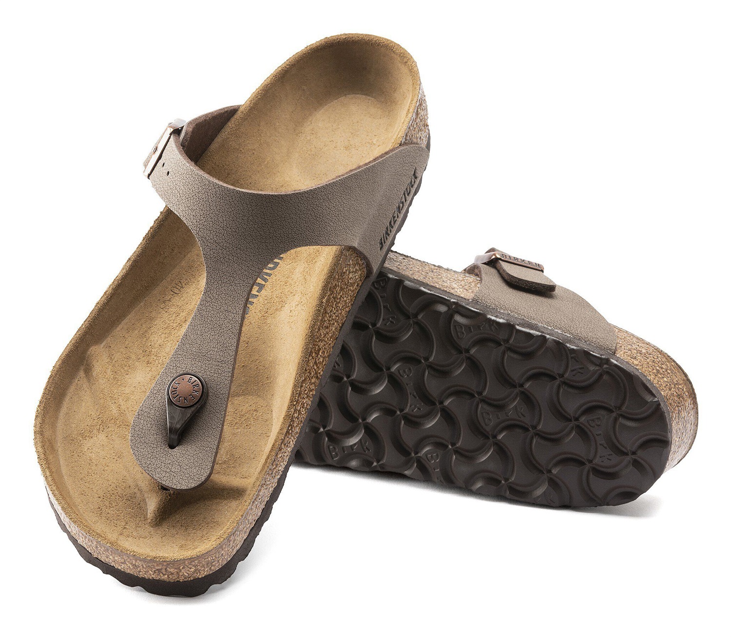 Birkenstock Gizeh Sandali Infradito Unisex in Birko-Flor Marrone (Mocca Nubuk) - Taglia 40