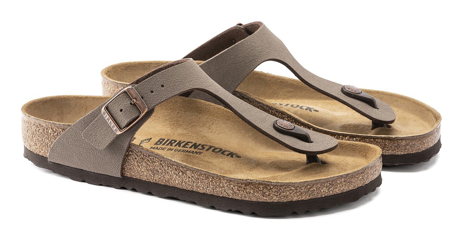 Birkenstock Gizeh Sandali Infradito Unisex in Birko-Flor Marrone (Mocca Nubuk) - Taglia 40
