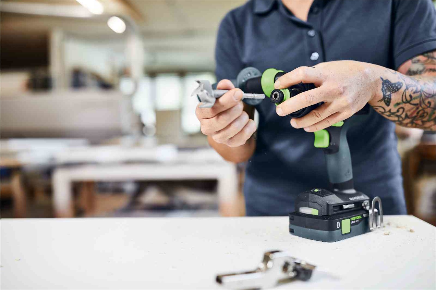 Festool QUADRIVE TPC 18/4 I-Basic - Trapano avvitatore a batteria con percussione 18V, 3600 Giri/min, 1,9 kg