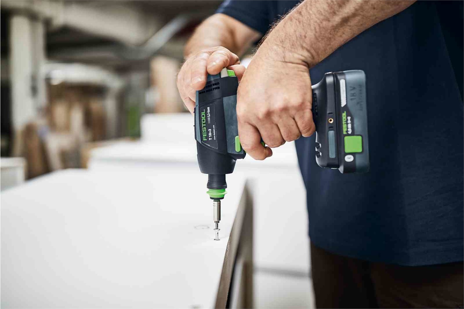 Festool Trapano Avvitatore a Batteria T 18 3-Basic - Nero, Blu, 1500 Giri/min, Cambio Rapido CENTROTEC