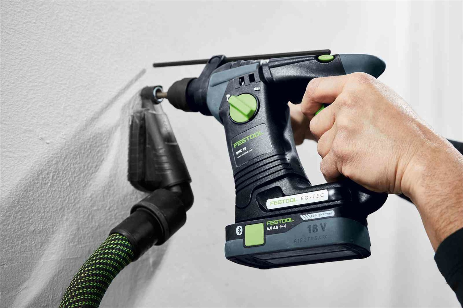 Festool BHC 18-Basic Martello Perforatore a Batteria con Impugnatura Aggiuntiva e Arresto di Profondità in Systainer