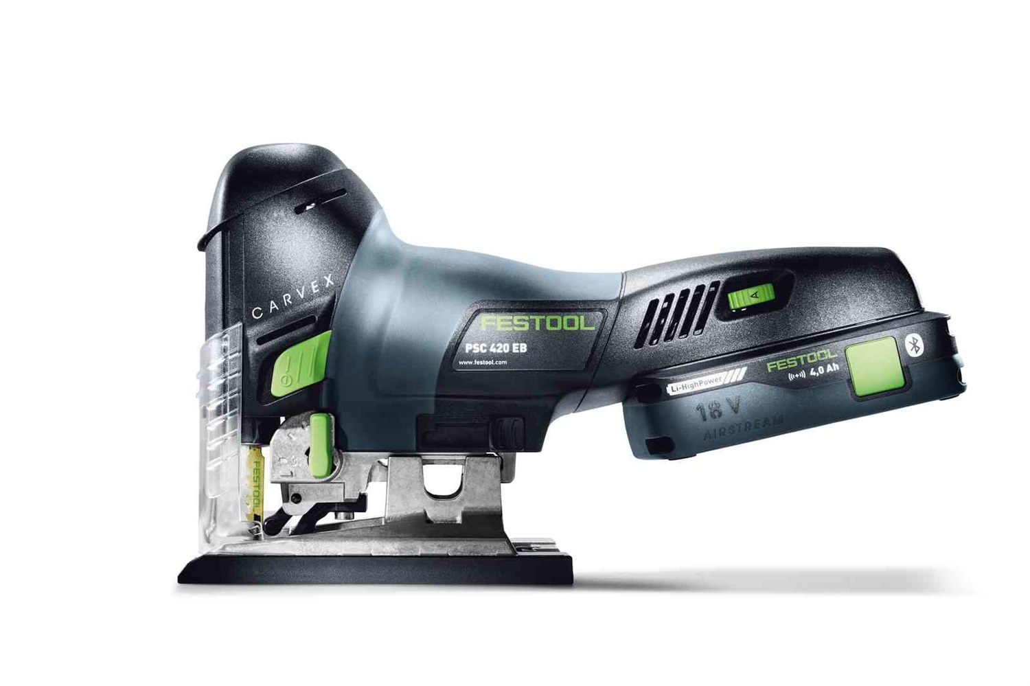 Festool CARVEX PSC 420 EB-Basic Seghetto Alternativo a Batteria 18V Li-Ion con 3800 spm e Capacità di Taglio nel Legno fino a 12 cm