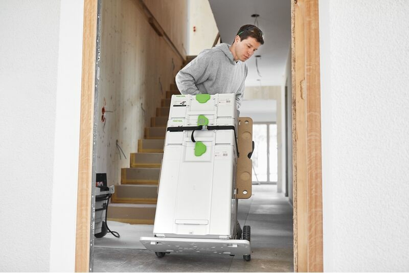 Festool Sega Circolare da Banco a Batteria CSC SYS 50 EBI-Basic - Tagli fino a 450 mm di larghezza, profondità di taglio fino a 48 mm, angoli da -2° a 47°