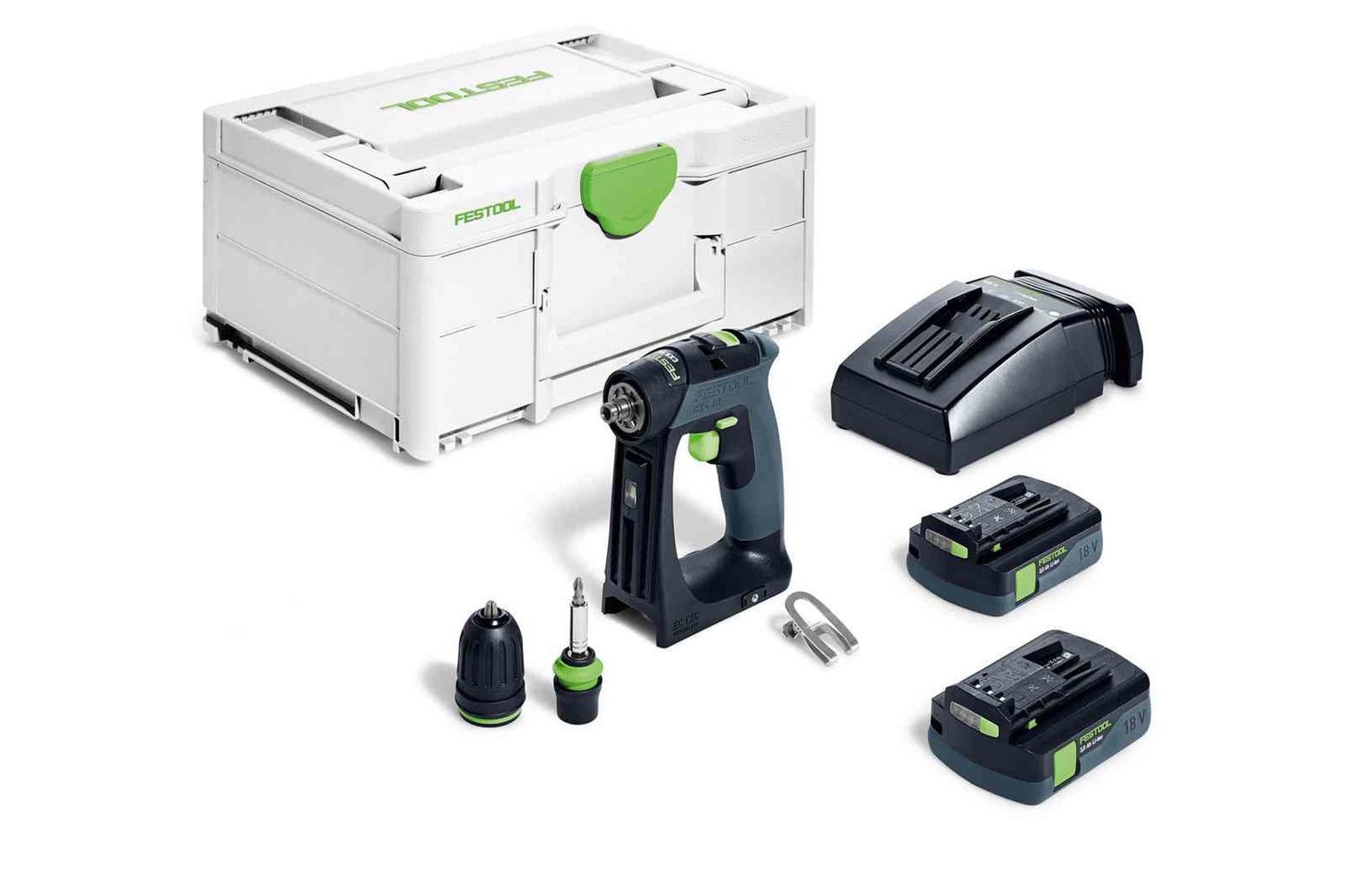 Festool CXS 18 C 3,0-Plus - Trapano Avvitatore a Batteria Professionale con 2 Batterie, Mandrino e Valigetta - Potenza 40 Nm, Velocità 1600 Giri/min, Ergonomico e Compatto